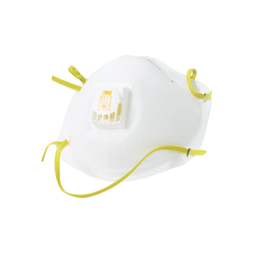 white respirator face mask with cool flow valve