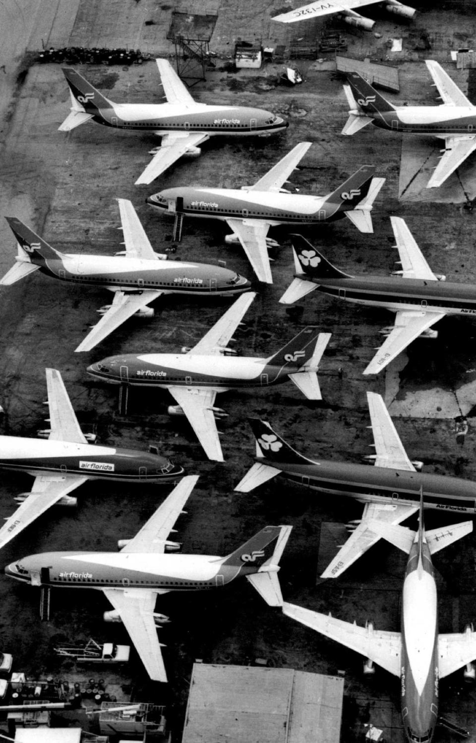 Air Florida planes parked at the airport.