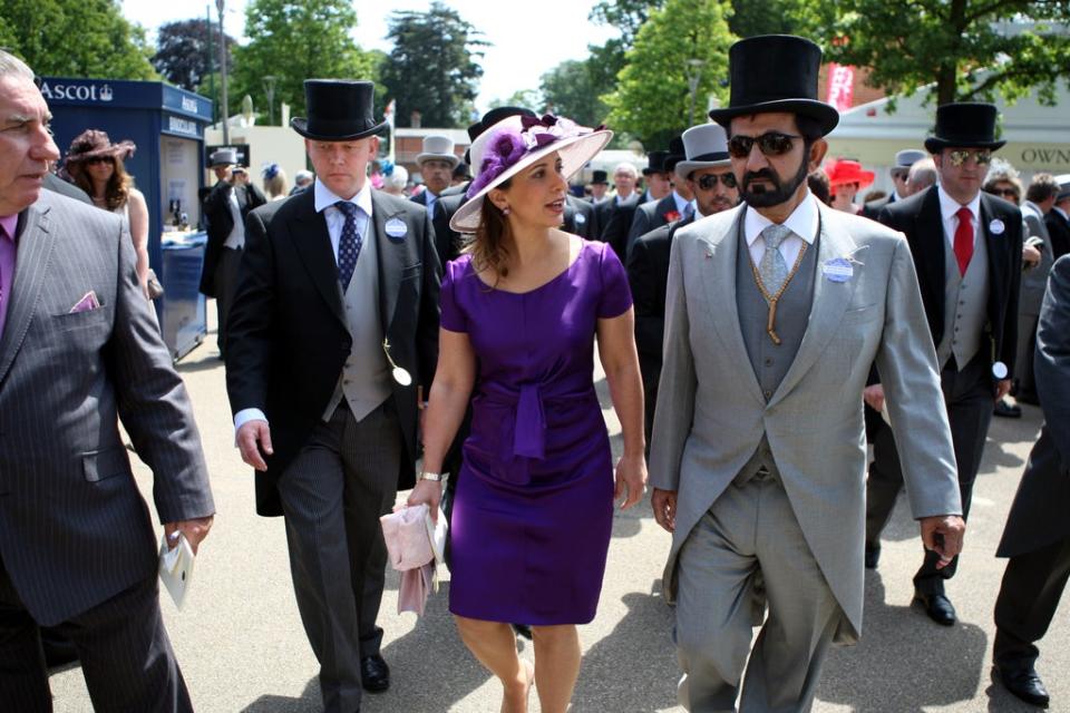 Sheikh Mohammed Bin Rashid Al Maktoum and HRH Princess Haya Bint Al Hussein at Ascot Racecourse, Berkshire (Steve Parsons/PA) (PA Archive)