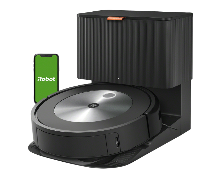 iRobot Roomba j7+ Wi-Fi Connected Self-Empty Robot Vacuum. Image via Best Buy Canada.