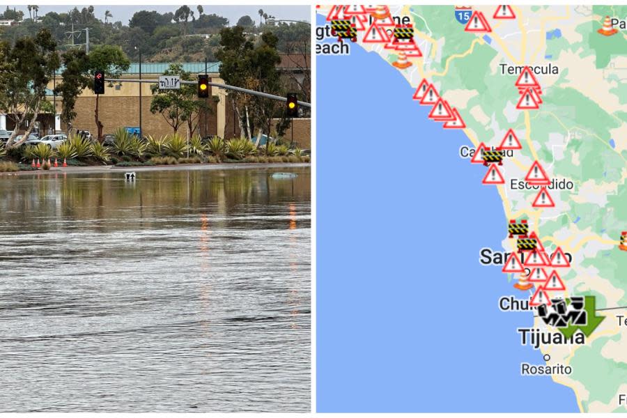 Alertan sobre vialidades cerradas por posibles inundaciones en San Diego