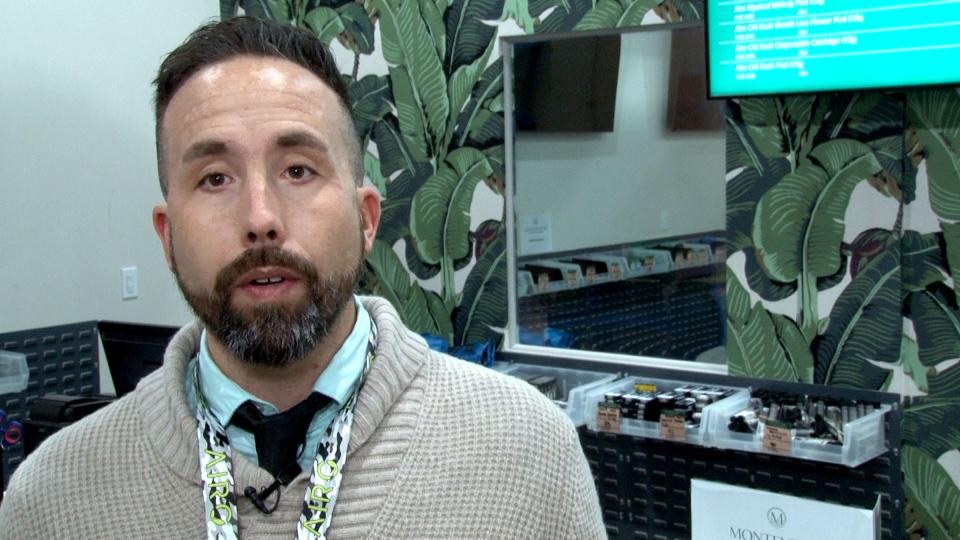 Monteverde general manager Brad Shelly is shown Monday, February 6, 2024, inside the first cannabis store to open in Red Bank after marijuana was legalized for recreational use. The store is open for medical marijuana sales now and will have its grand opening ceremony, including recreational sales, on Saturday, February 17.