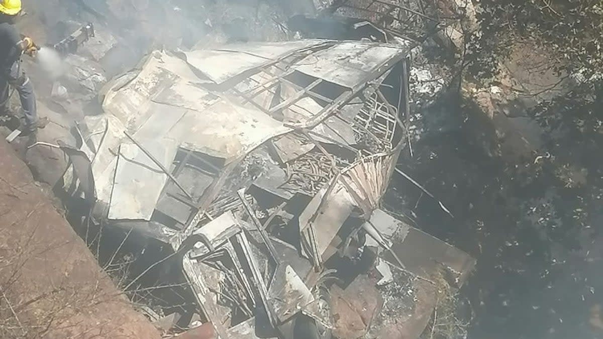 The scene of the bus crash in South Africa which killed 45 people (Limpopo Department of Transport and Community Safety)