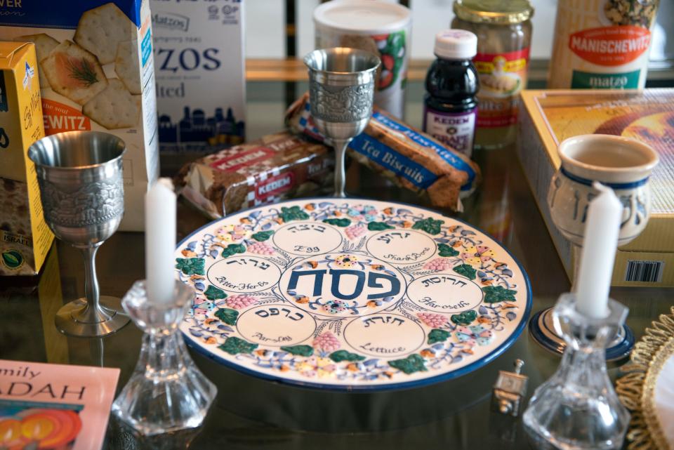 A Passover Seder plate.