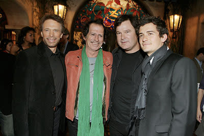 Jerry Bruckheimer , Keith Richards , Gore Verbinski , director and Orlando Bloom at the Disneyland premiere of Walt Disney Pictures' Pirates of the Caribbean: At World's End