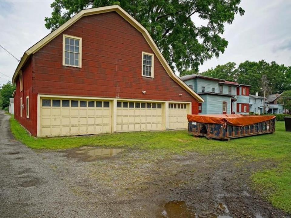 The shed and garage attached to the 41-bedroom castle in upstate New York.