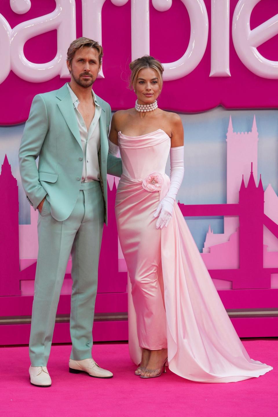 Margot Robbie and Ryan Gosling lead stars on the pink carpet (REUTERS)