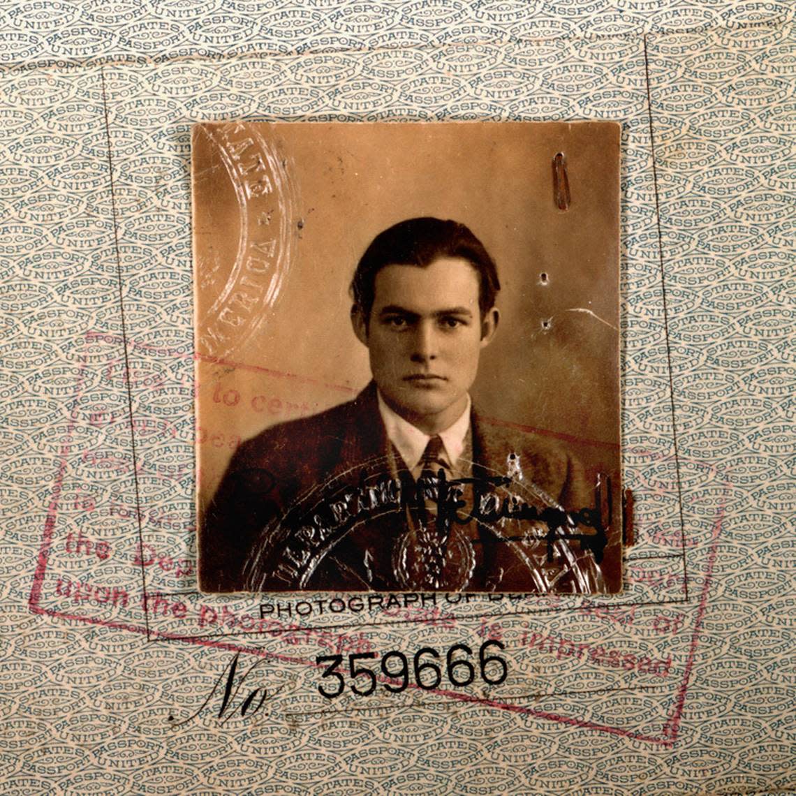 Ernest Hemingway’s 1923 passport photo.