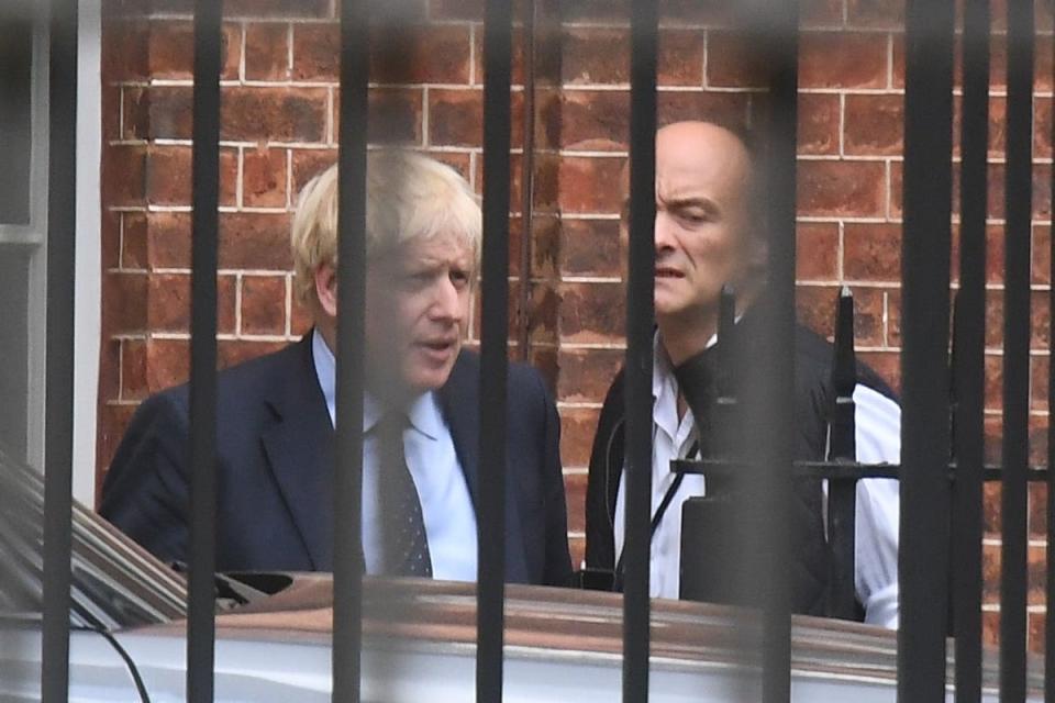 Boris Johnson pictured with his ex-chief adviser Dominic Cummings (PA Archive)