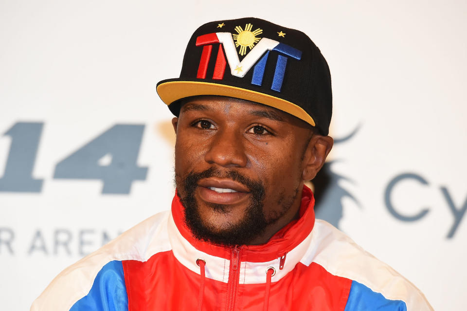 Floyd Mayweather Jr. attends the press conference to announce the match on Dec. 31 at Roppongi Hills club on Nov. 5, 2018 in Tokyo, Japan. (Photo by Jun Sato/WireImage)