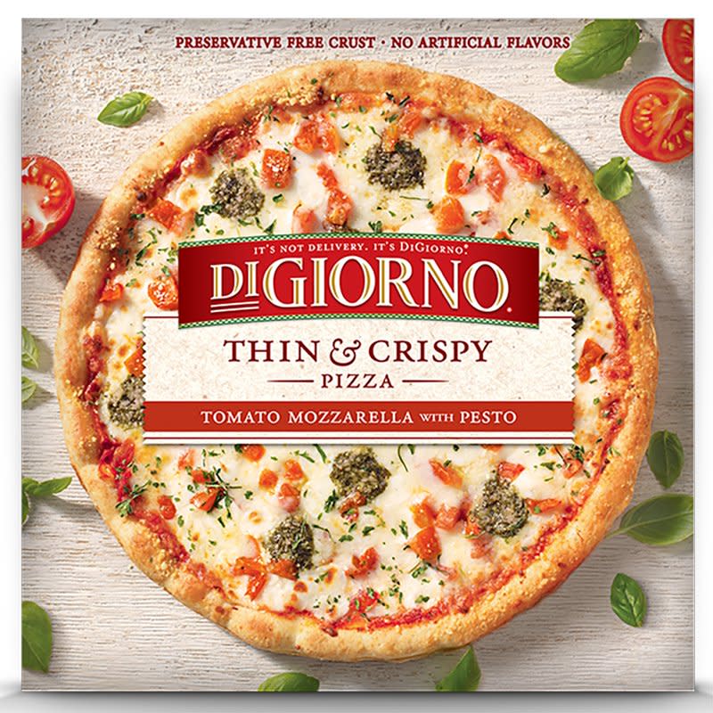 DiGiorno Thin & Crispy Tomato Mozzarella with Pesto Pizza