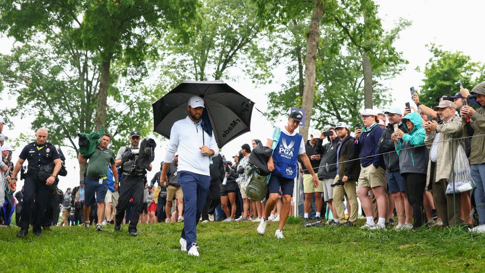 Scheffler was pursued by large crowds throughout his second round. - Maddie Meyer/PGA of America/Getty Images