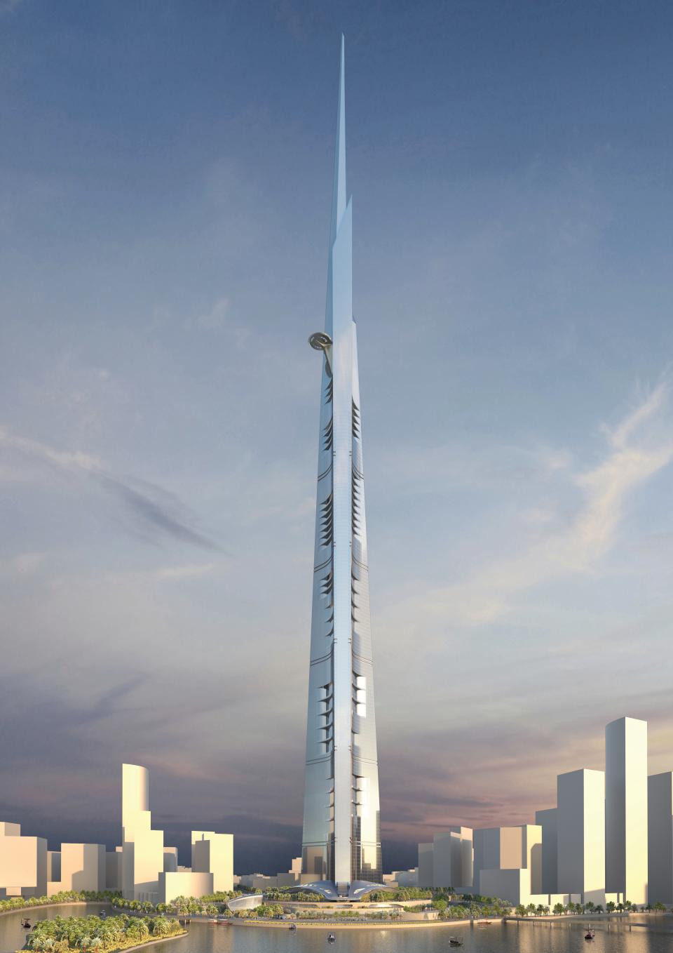 A rendering of Jeddah Tower shows what the supertall will look like when complete.