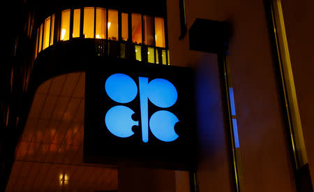 FILE PHOTO: The logo of the Organisation of the Petroleum Exporting Countries (OPEC) is seen at OPEC's headquarters in Vienna, Austria December 5, 2018. REUTERS/Leonhard Foeger