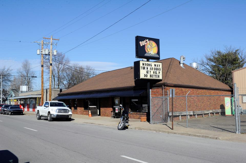 Doc's is located on that short one-way segment of Stringtown Road before it veers and becomes Governor Street. Don't go the wrong way.