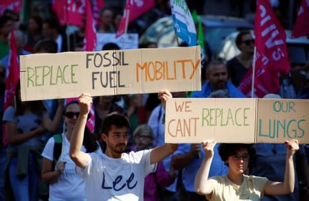 Climate-change protest during Frankfurt Motorshow (IAA) in Frankfurt