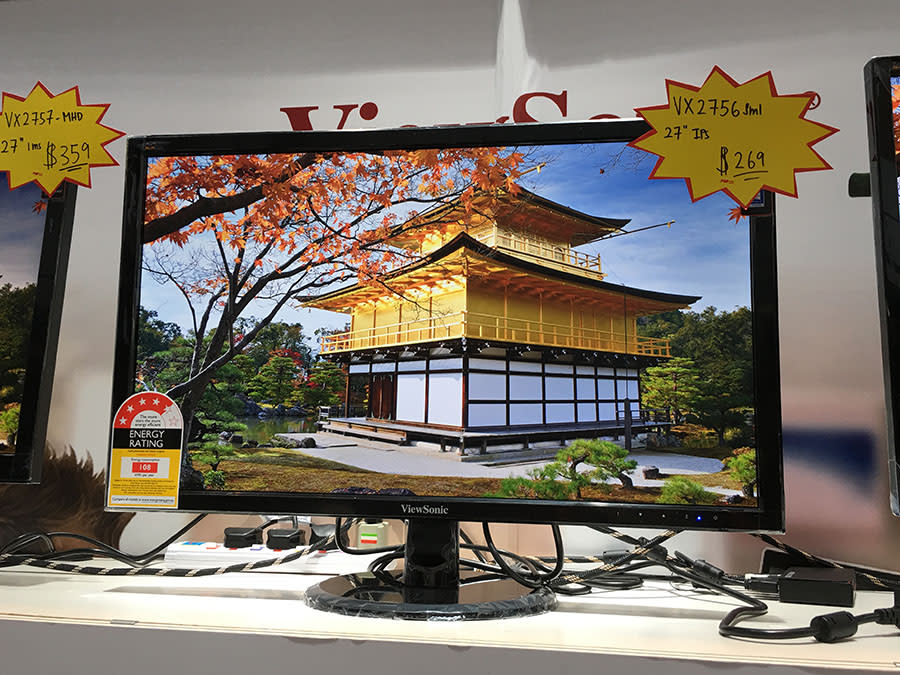 The ViewSonic VX2756sml is a 27-inch 1080p monitor going for just $269. It supports HDML and has an energy-saving LED backlight. It also has two integrated 3W stereo speakers.
