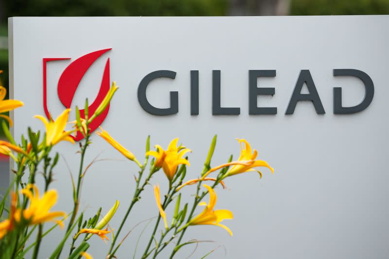 FILE PHOTO: Gilead Sciences Inc pharmaceutical company is seen during the outbreak of the coronavirus disease (COVID-19), in California