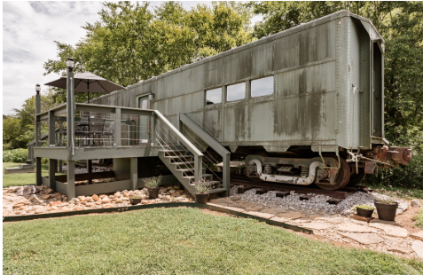 The Smiths converted this pre-WWII train car called Platform 1346 into a luxury rental. Photo credit: Airbnb.