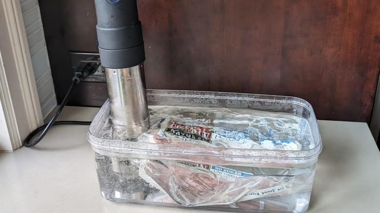 bacon in sous vide circulator