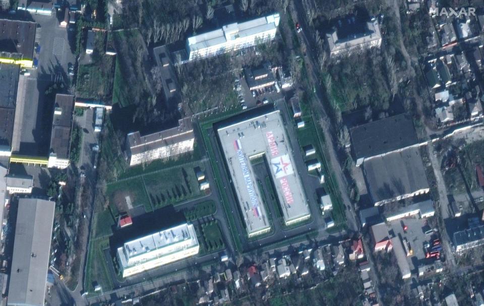 A satellite image shows a new Russian military facility in Mariupol (Maxar Technologies/Handout via Reuters)