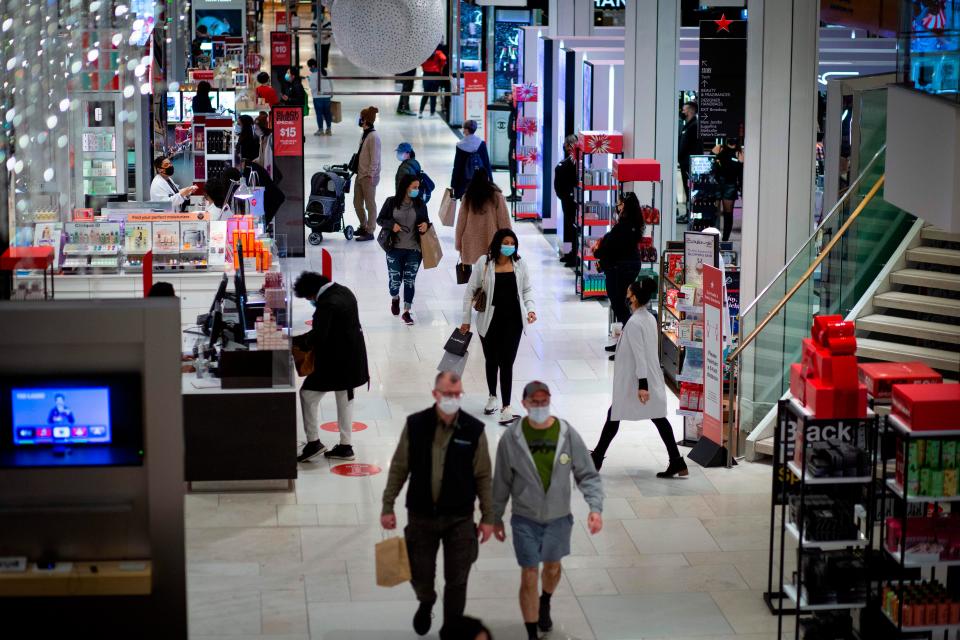 Macy’s in New York did not have the usual crowds on Black FridayAFP via Getty Images