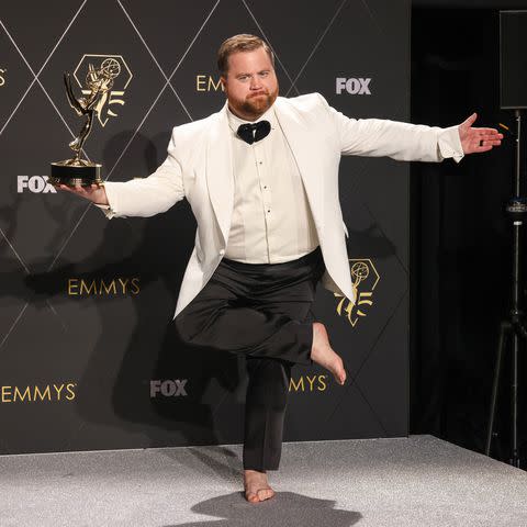 <p>Dania Maxwell/Los Angeles Times via Getty</p> Paul Walter Hauser at the 75th Primetime Emmy Awards Jan. 15