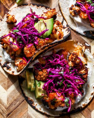 Chipotle Cauliflower Tacos with Garlic Aioli