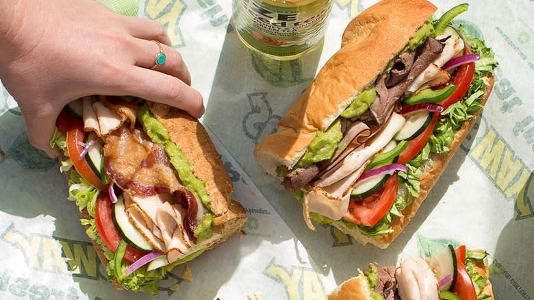 Subway sandwich with avocado