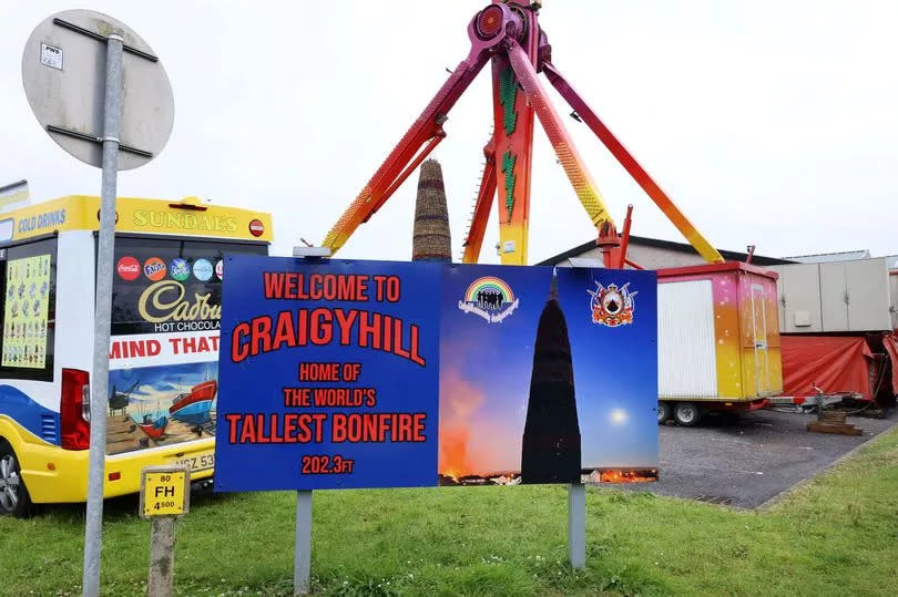 The Craigyhill bonfire is the world's tallest - now standing at 205 ft