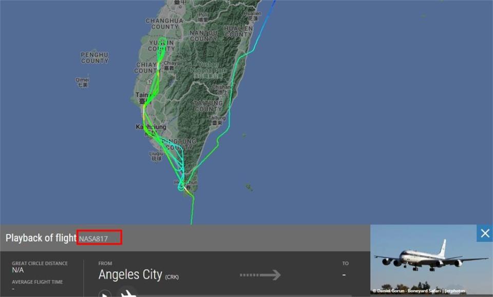 NASA飛機來台！航空迷驚見意外巧合　呼號「817」、「520」藏玄機