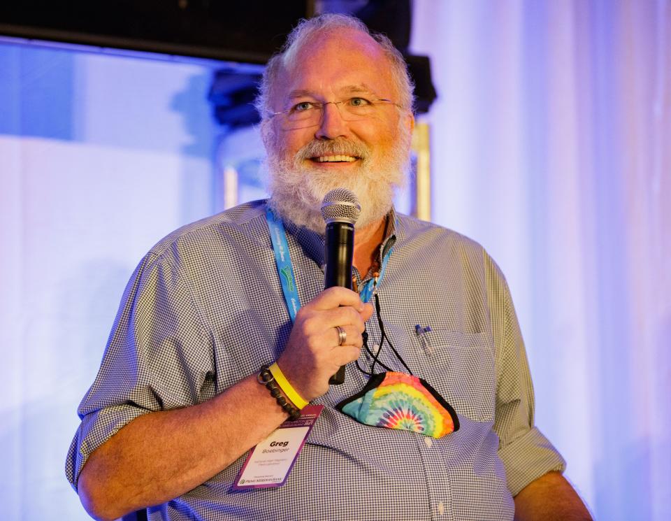 Dr. Greg Boebinger, who works with the National High Magnetic Field Laboratory, speaks on a panel discussion on using the MagLab to build relationships and create opportunities during the Tallahassee Chamber conference on Saturday, Aug. 14, 2021.