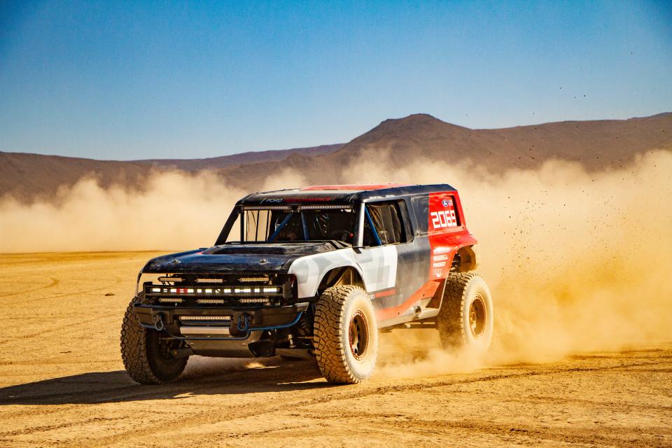 Ford’s Bronco R race prototype debuts in the desert to celebrate 50th anniversary of Rod Hall’s historic Baja 1000 win, an overall victory in a 4x4 that’s never been duplicated in 50 years.