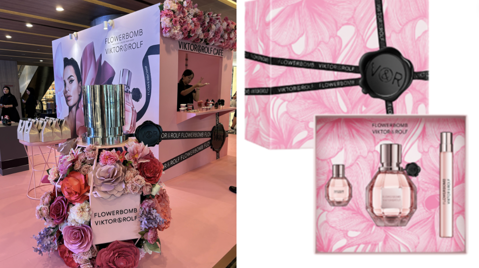 Get exclusive gift sets and complimentary items at Viktor&Rolf pop-up at Paragon. PHOTO: (left) Cadence Loh, Yahoo Life Singapore; (right) Viktor&Rolf