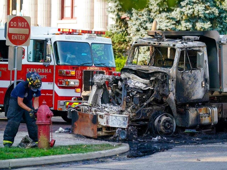 Kenosha DPW trucks burned