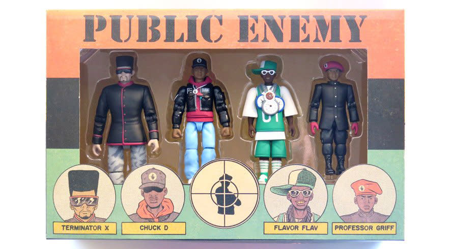 <p>Of all your 2016 action figure choices, why not do the right thing by going with the foursome who brought hip-hop into the Rock and Roll Hall of Fame? Chuck D and Professor Griff don’t stand any less tall at four and a half inches, and you’ll never forget what time it is, figuratively speaking, with Flava Flav positioned on your nightstand. Since they’re highly bendable action figures, you can pose them to fight with each other… but better to just have them all facing off against the power. . (<span>Buy them here</span> for $60) (Credit: PressPop.toys.com) </p>