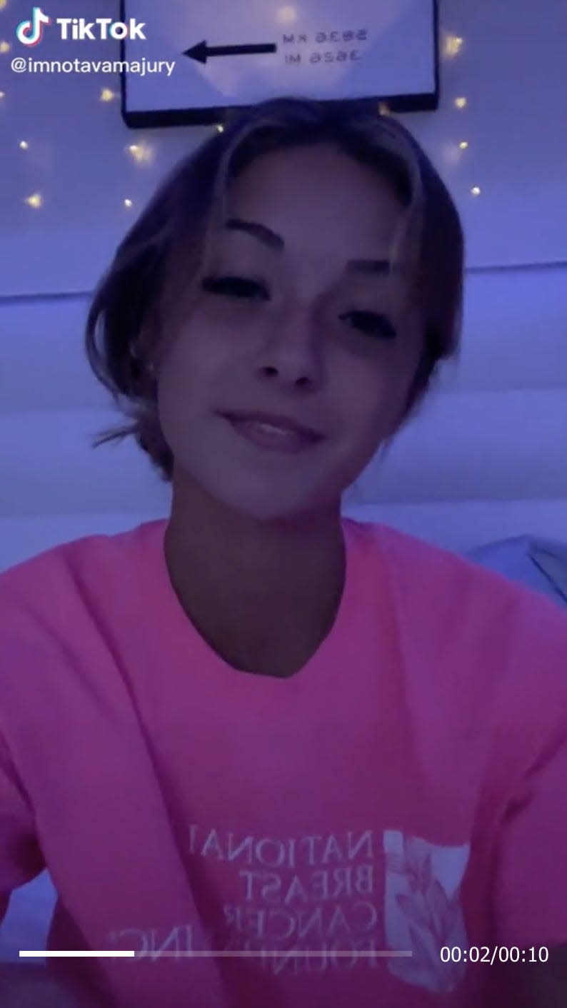 A screenshot of Majury from her second TikTok account