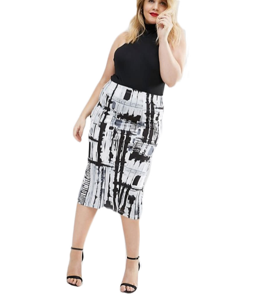 ASOS Curve Abstract Pencil Skirt