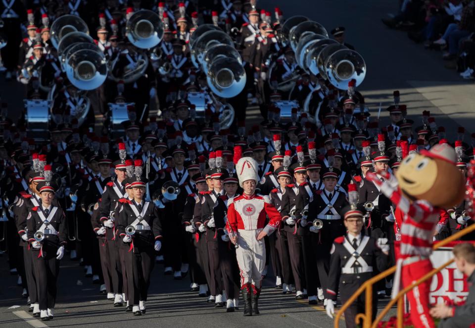 The Columbus Symphony will welcome The Ohio State University marching band in concert Friday and Saturday.