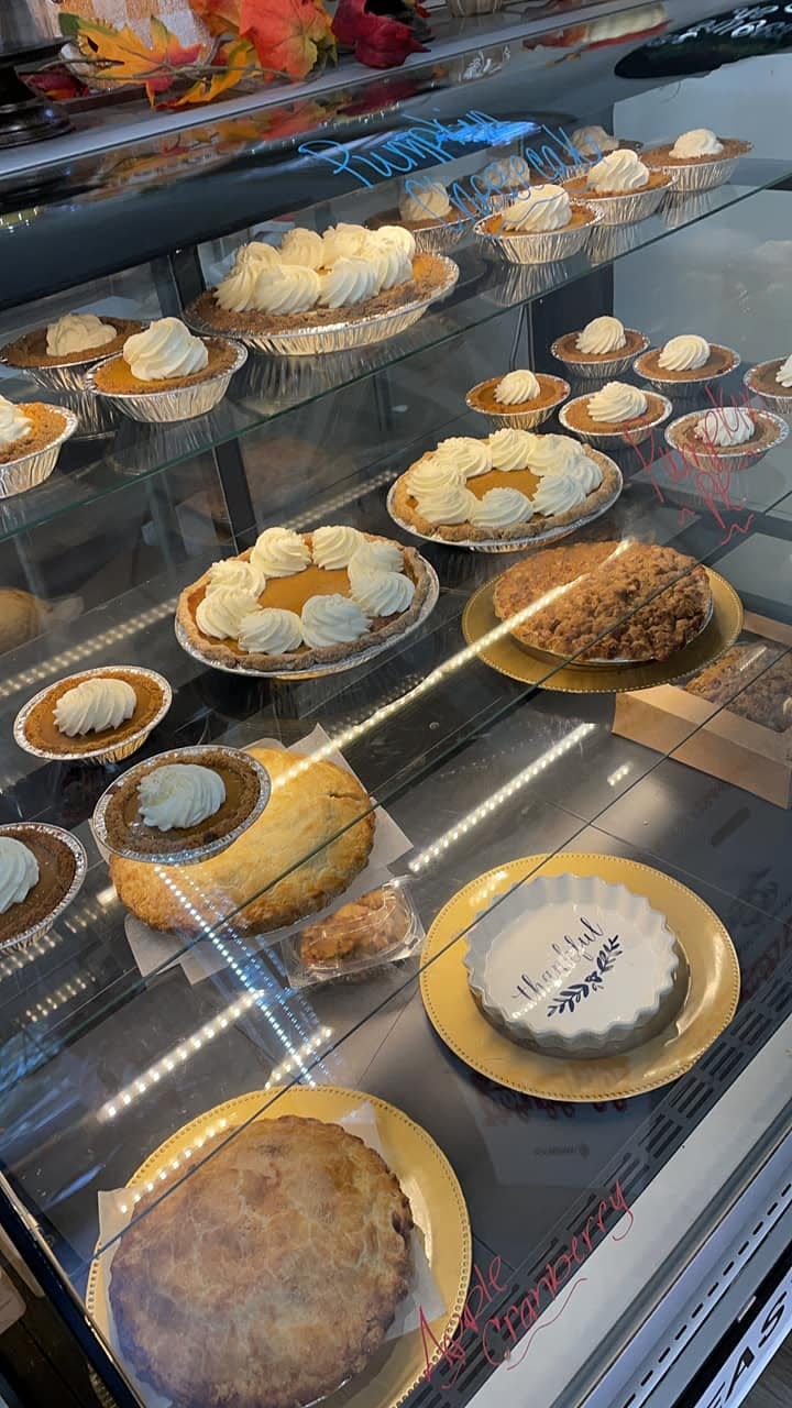 An assortment of pies are shown in the case at Pied Out bakeshop in Delanco.
