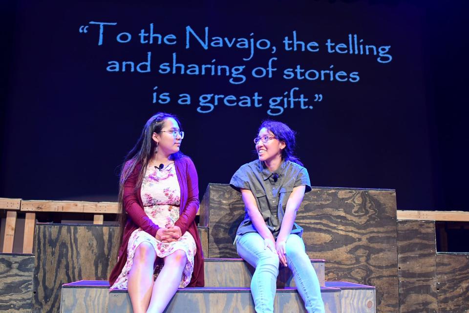 Destiny Lee and Miracle McCurty are featured in the Newcomb High School production of “Nizhoni’s Last Summer,” which will be presented this weekend in Shiprock.