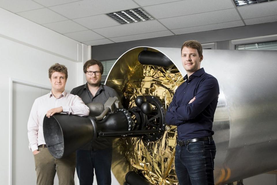 Die Gründer von Isar Aerospace: Josef Fleischmann, Markus Brandl und Daniel Metzler (von links) - Copyright: Isar Aerospace