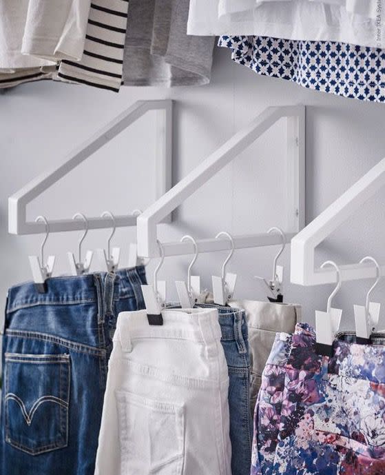 Use wall brackets for hangers