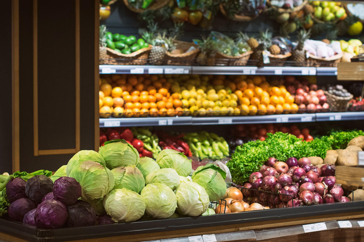 Fruit and vegetable stand at a local market Getty Images/Emilija Manevska