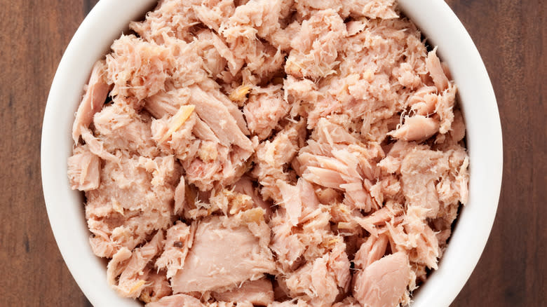 bowl of canned tuna