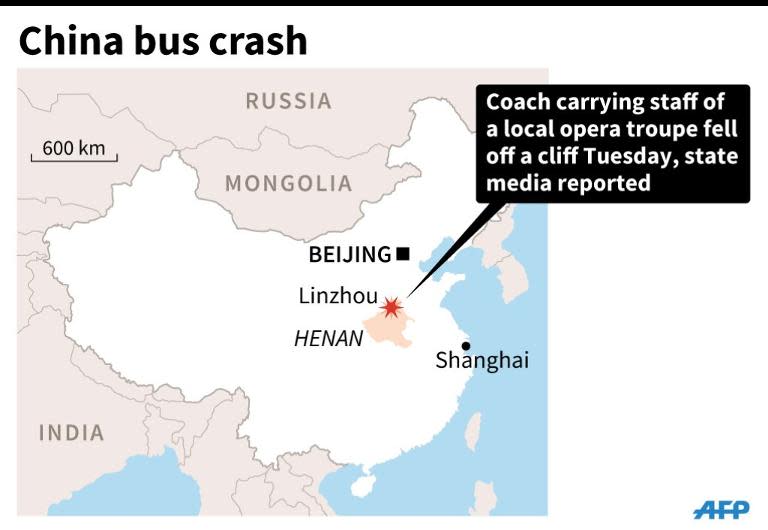 Map locating Linzhou in China where a bus plunged off a cliff on March 3, 2015