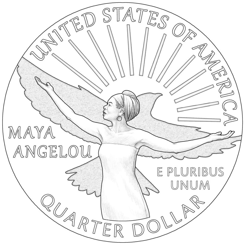 Maya Angelou is seen on one of the new designs for the "American Women Quarters."