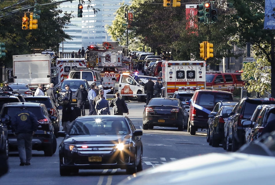 NYPD on scene after shooting, vehicular attack reported in Manhattan