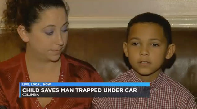 Nine-year-old Malachi, who came to his neighbor’s rescue. (Screenshot: WIS TV)