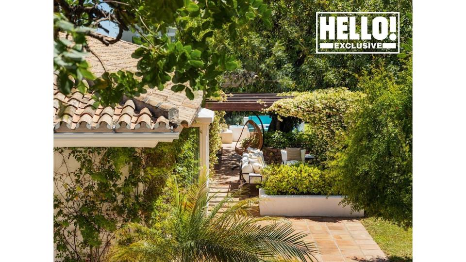 Veronica Schmidt's Marbella home exterior with greenery